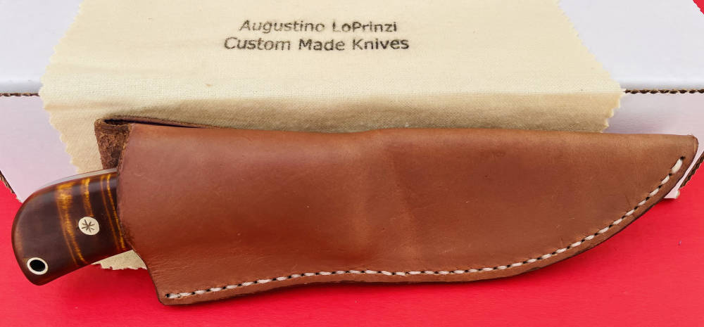 Augie LoPrinzi Hand Made Master Engraved Hunter Tiger Maple Knife -img-38