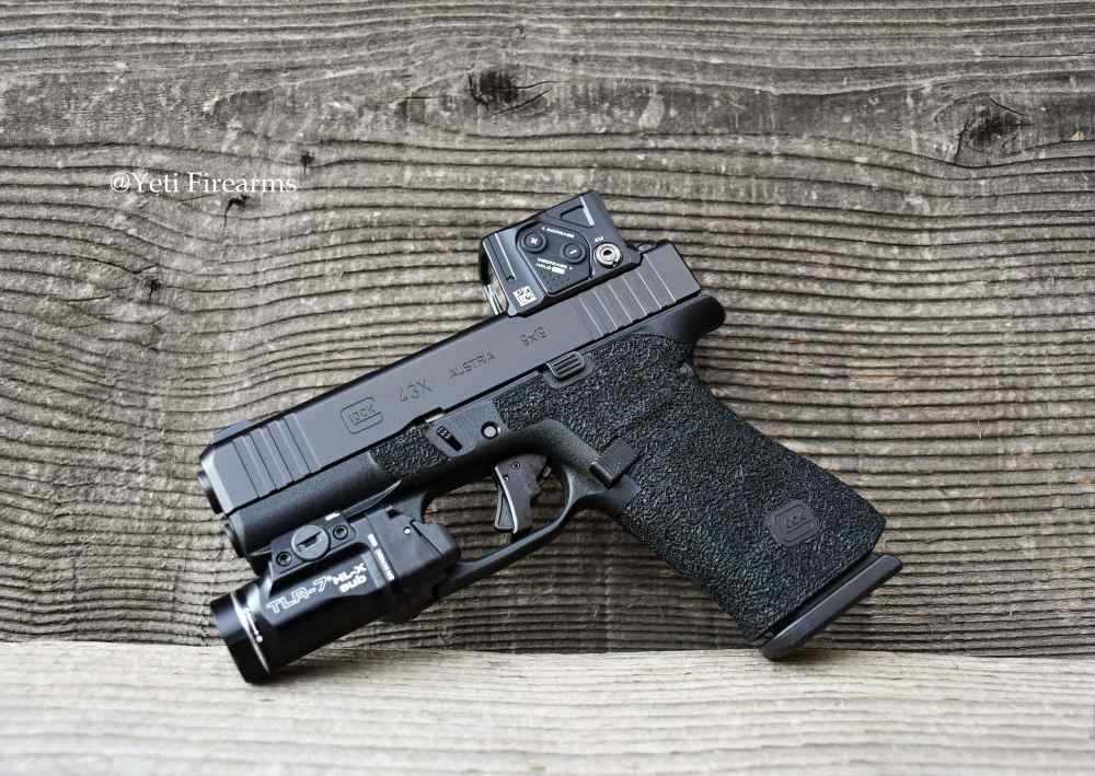 Glock 43x MOS A-CUT 9mm W/ Aimpoint COA Triarc Stipple TLR-7 HL-X APEX -img-6
