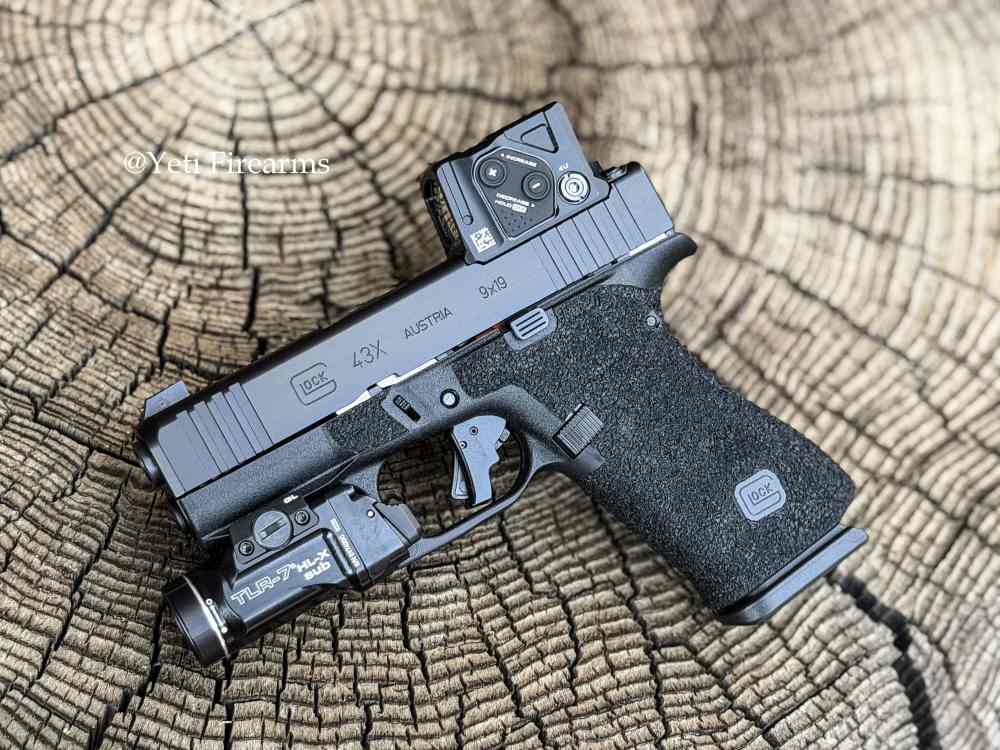 Glock 43x MOS A-CUT 9mm W/ Aimpoint COA Triarc Stipple TLR-7 HL-X APEX -img-2