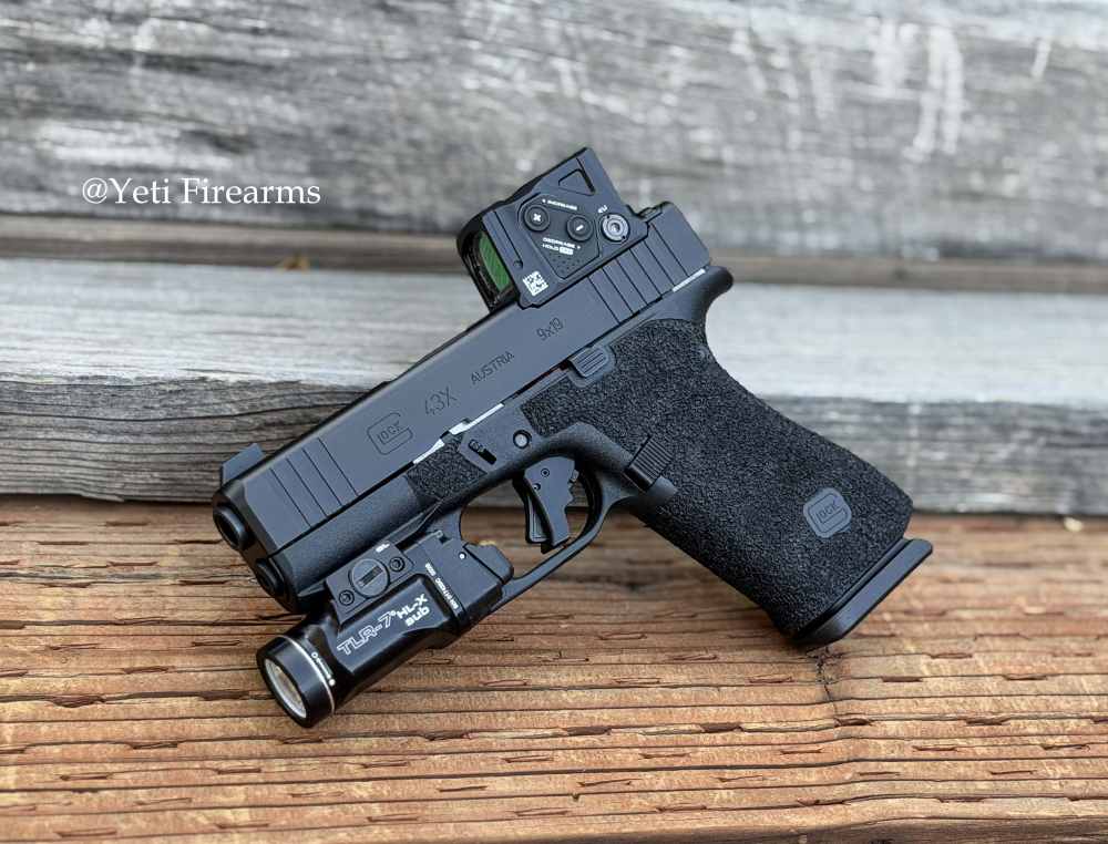 Glock 43x MOS A-CUT 9mm W/ Aimpoint COA Triarc Stipple TLR-7 HL-X APEX -img-0