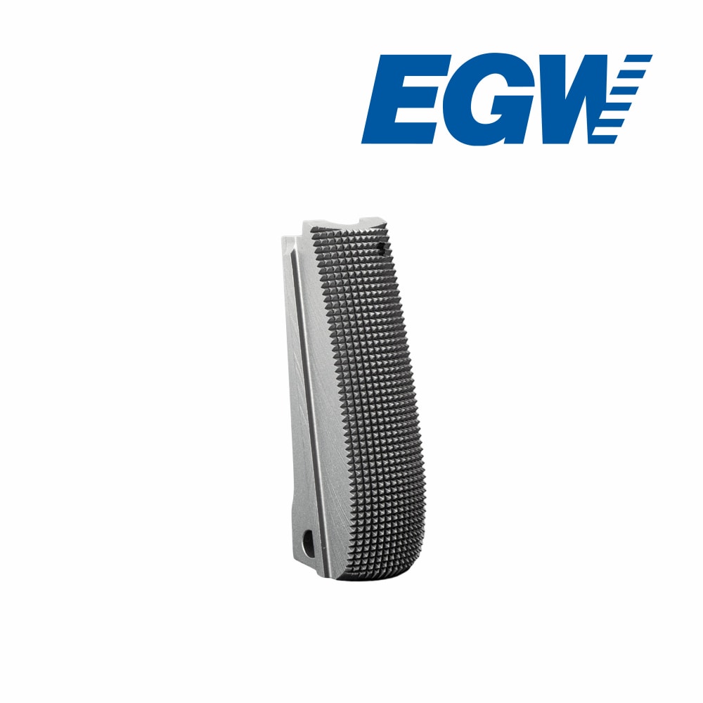 EGW Mainspring Housing Arched Checkered Stainless Steel-img-0