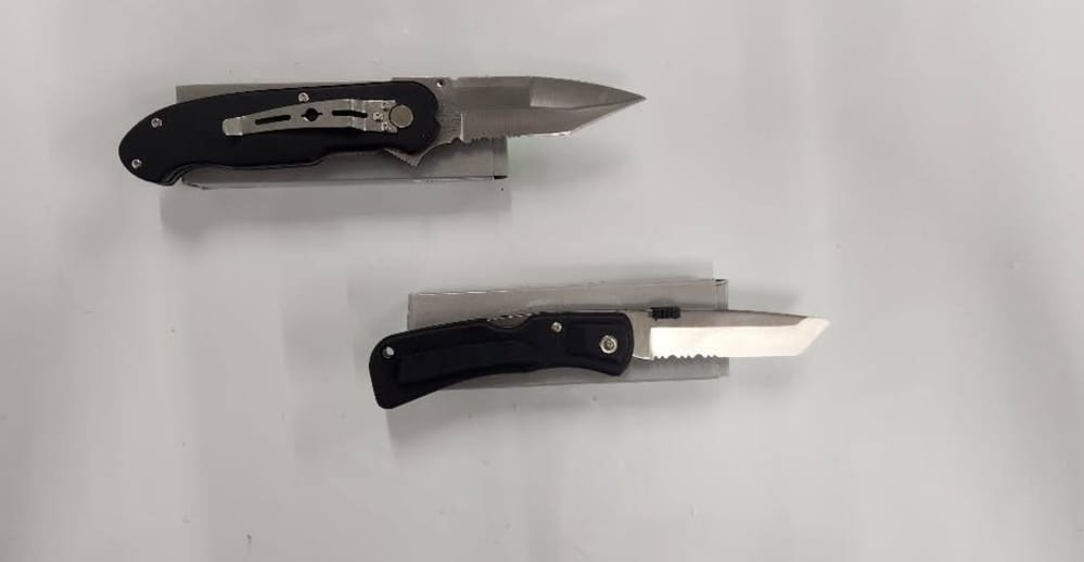 LOT OF TWO:  Maxam Black Police Task Force Liner Lock Knives-img-4