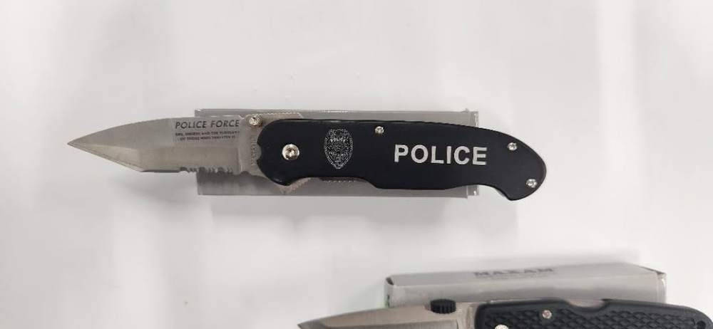 LOT OF TWO:  Maxam Black Police Task Force Liner Lock Knives-img-3