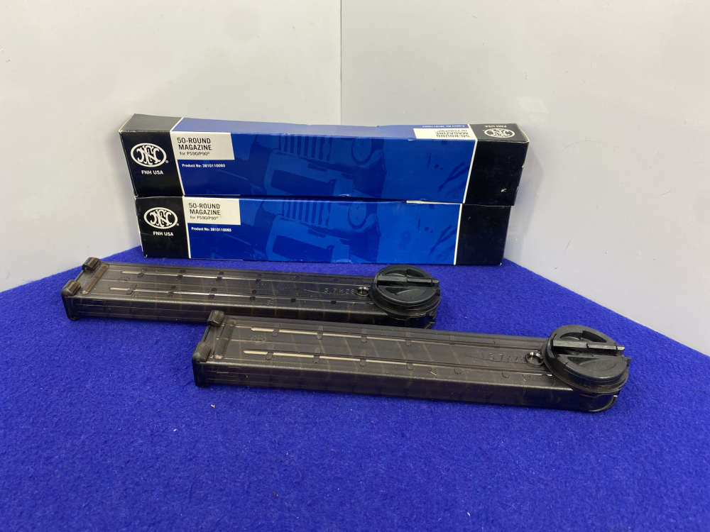 2 FNH FN PS90 P90 5.7x28mm 50 Round Factory Magazines *ROTARY FEED DESIGN*-img-0