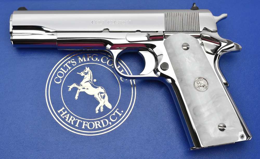 RARE Custom Shop Colt Custom .38 Super FACTORY Bright Stainless ELCEN 1911-img-1