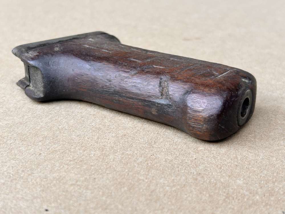 Romanian Hardwood AK Pistol Grip with Ferrule and Trench Art -img-2
