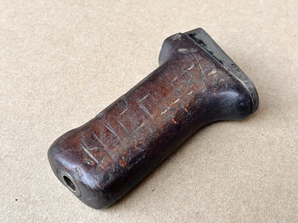 Romanian Hardwood AK Pistol Grip with Ferrule and Trench Art -img-5