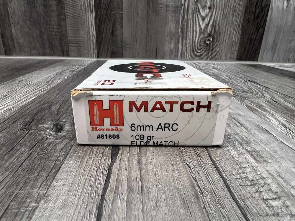 HORNADY 20 Cartridges 6MM ARC 108 Gr 24" BBL ELD MATCH-img-1