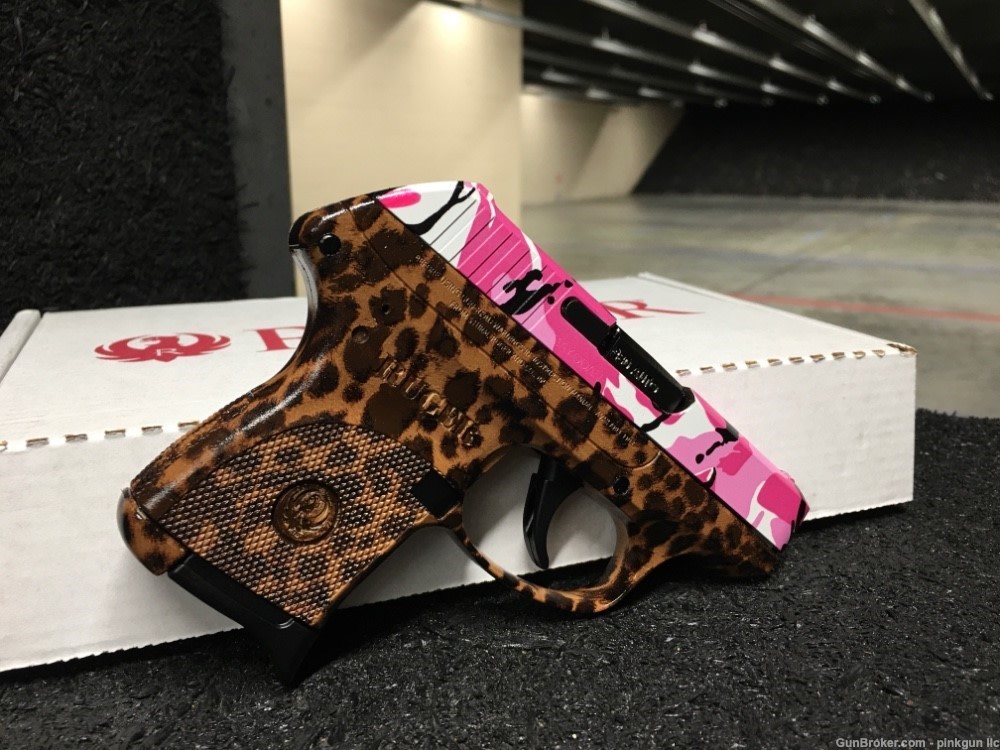 Customized Ruger LCP .380 ACP – Cheetah Print & Bold Pink Camo Design-img-0
