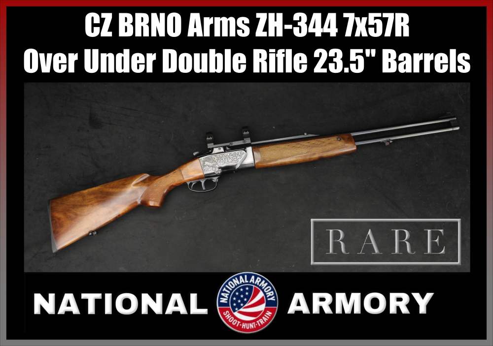*RARE* CZ BRNO Arms ZH-344 7x57R Over Under Double Rifle 23.5" BBL's O/U-img-0