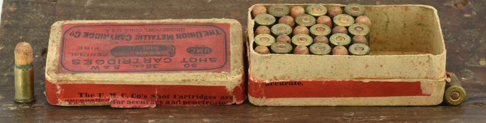 RARE Union Metallic Cartridge Co UMC 38 S&W Shot Partial Box 32 rnd-img-1