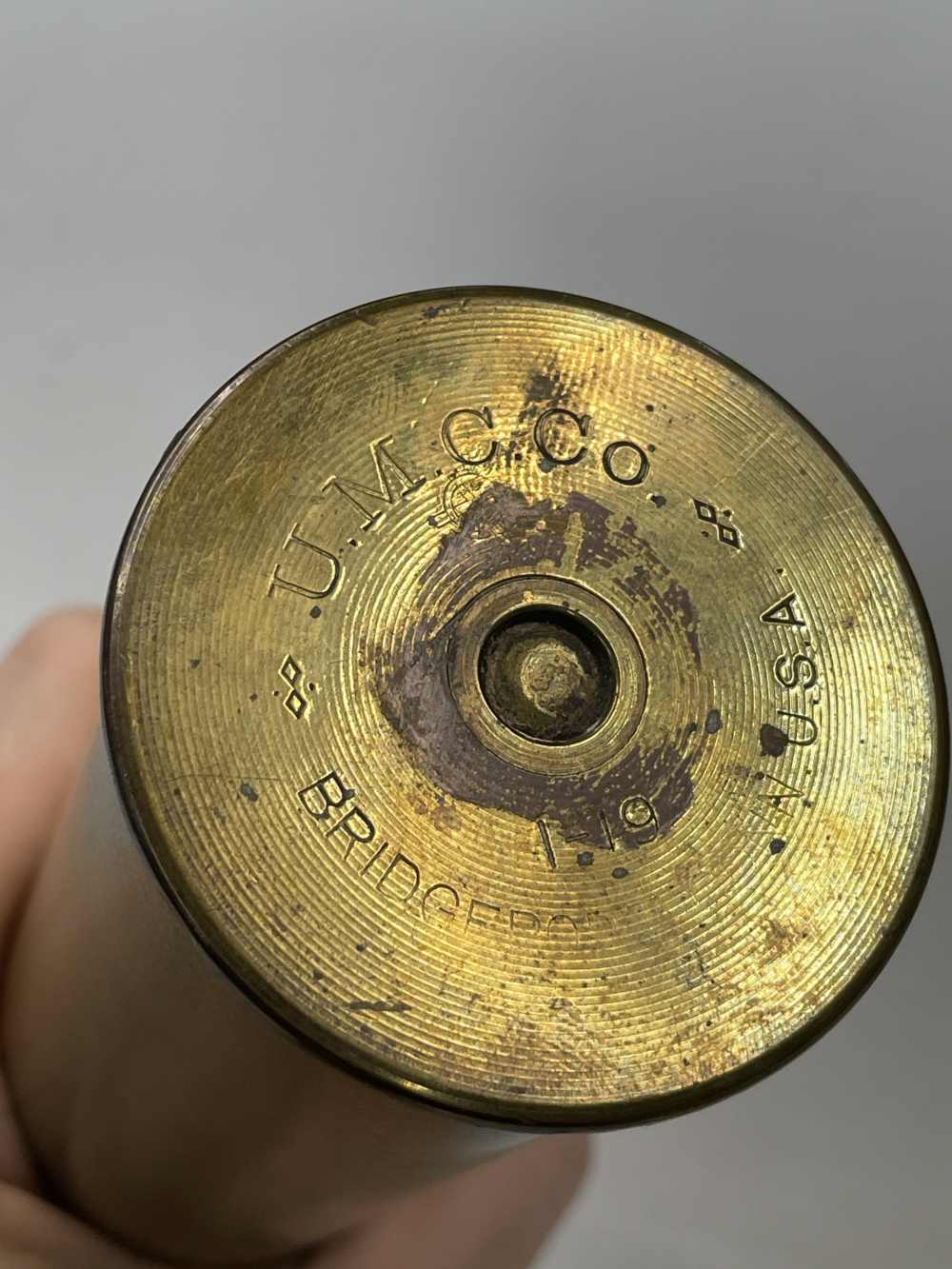 Hotchkiss 43mm 1 pounder artillery round UMC US WW1 good markings inert-img-2