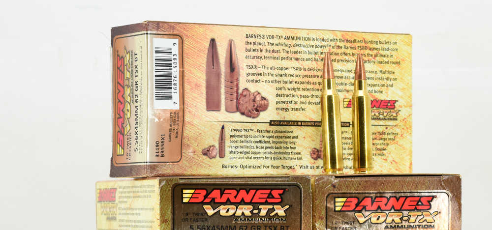 200rds Barnes VOR-TX TXS 5.56x45mm ammunition 62 gr Mfg’s SKU: 31190 10-bxs-img-1