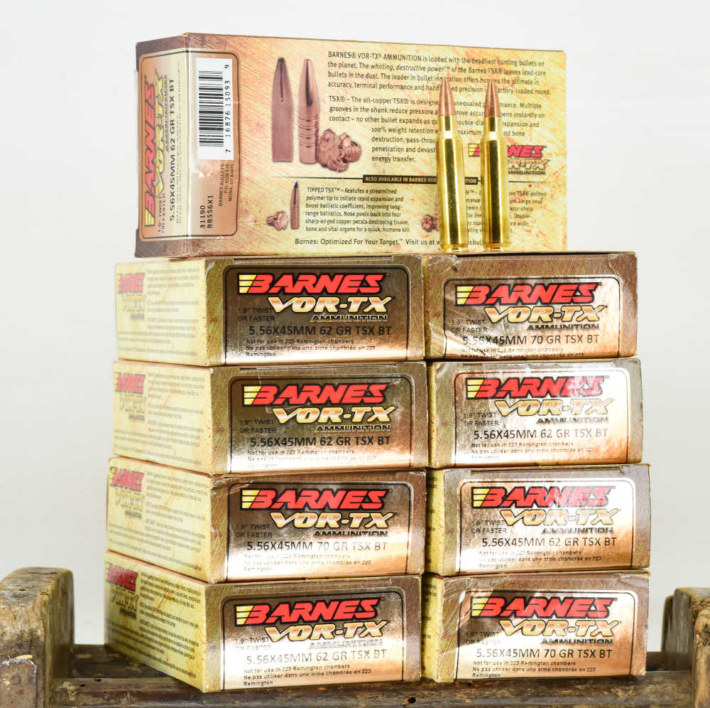 200rds Barnes VOR-TX TXS 5.56x45mm ammunition 62 gr Mfg’s SKU: 31190 10-bxs-img-2