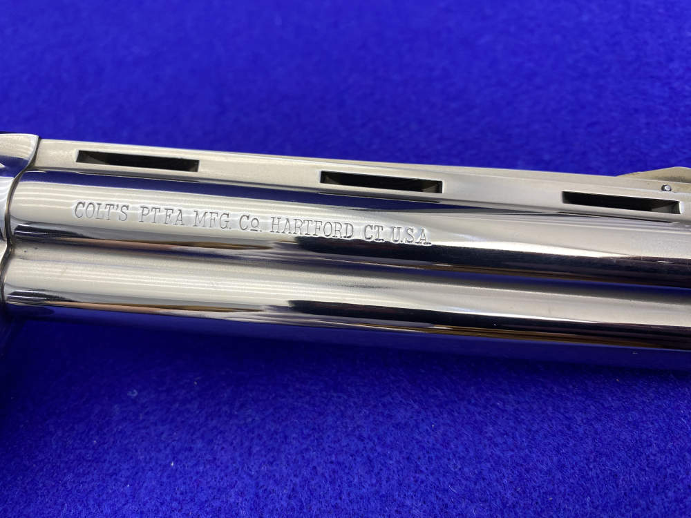 1965 Colt Python .357 Magnum Nickel 6" *NICKEL PYTHON w/ HOLLOW UNDERLUG*-img-20