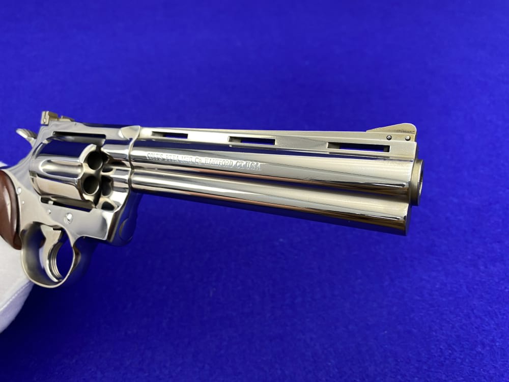 1965 Colt Python .357 Magnum Nickel 6" *NICKEL PYTHON w/ HOLLOW UNDERLUG*-img-35