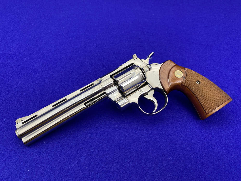1965 Colt Python .357 Magnum Nickel 6" *NICKEL PYTHON w/ HOLLOW UNDERLUG*-img-2