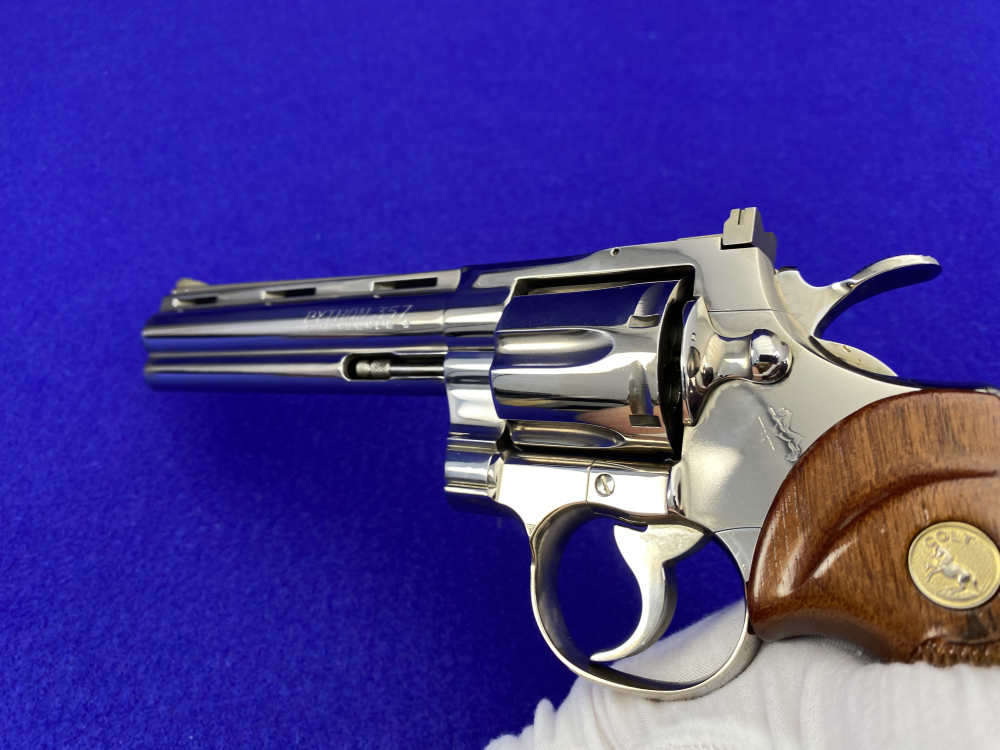 1965 Colt Python .357 Magnum Nickel 6" *NICKEL PYTHON w/ HOLLOW UNDERLUG*-img-37