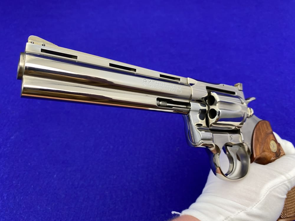 1965 Colt Python .357 Magnum Nickel 6" *NICKEL PYTHON w/ HOLLOW UNDERLUG*-img-38