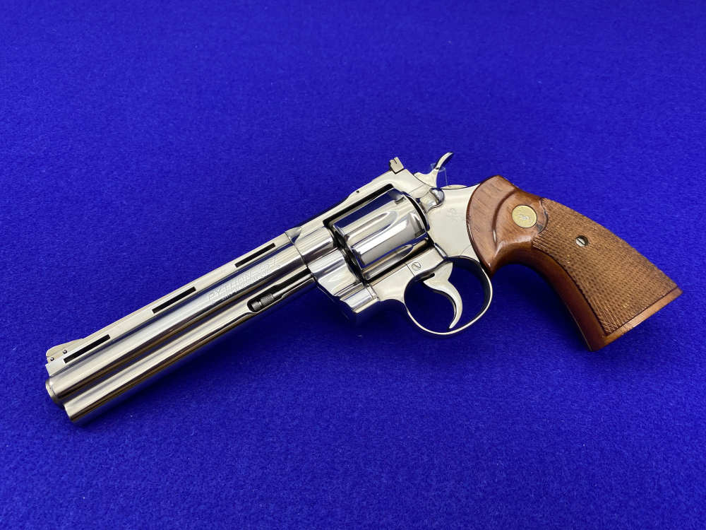 1965 Colt Python .357 Magnum Nickel 6" *NICKEL PYTHON w/ HOLLOW UNDERLUG*-img-45