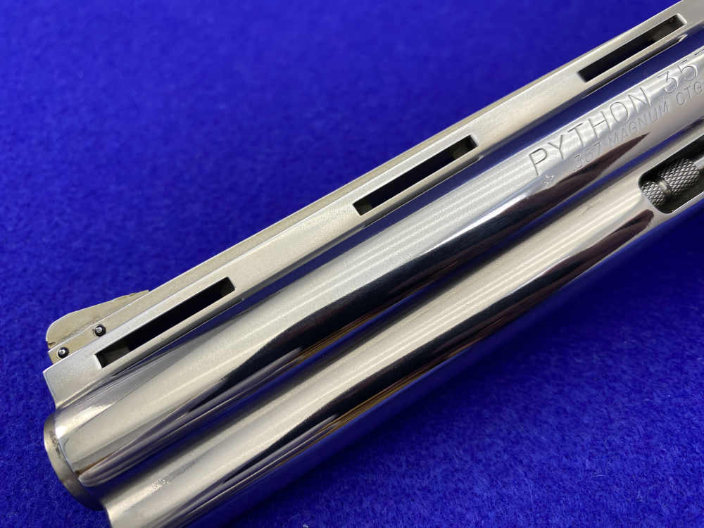 1965 Colt Python .357 Magnum Nickel 6" *NICKEL PYTHON w/ HOLLOW UNDERLUG*-img-10