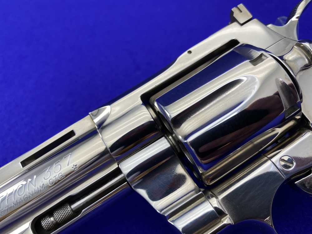 1965 Colt Python .357 Magnum Nickel 6" *NICKEL PYTHON w/ HOLLOW UNDERLUG*-img-8