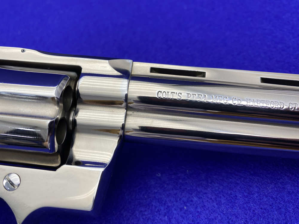 1965 Colt Python .357 Magnum Nickel 6" *NICKEL PYTHON w/ HOLLOW UNDERLUG*-img-19