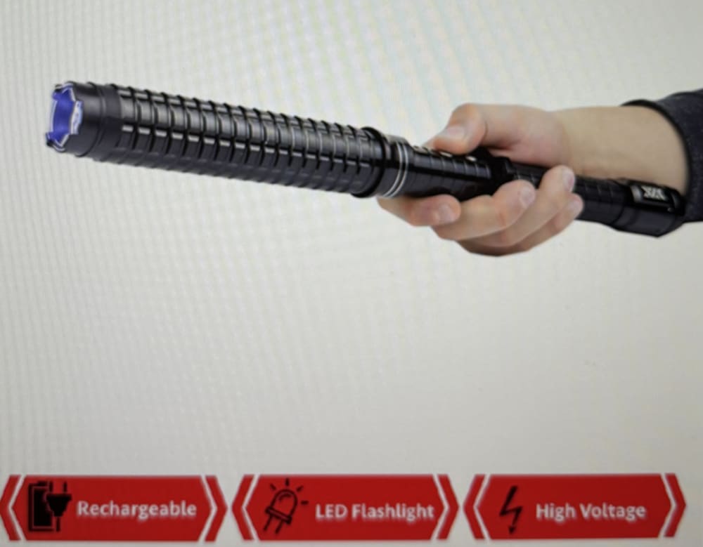 LED Tactical Flash Light Stun Gun Expandable Baton 16.5" - 18.75"-img-0