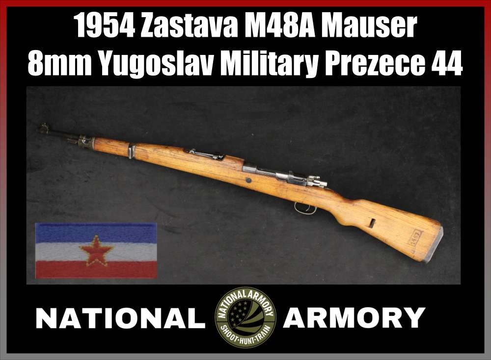 1954 Zastava M48A Mauser 8mm Military Rifle 23.25" Yugoslav Crest Prezece-img-0