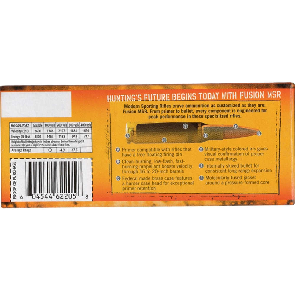 Federal Fusion MSR 6.5 Grendel Ammo 120 Grain Bonded Soft Point CASE OF 10 -img-2