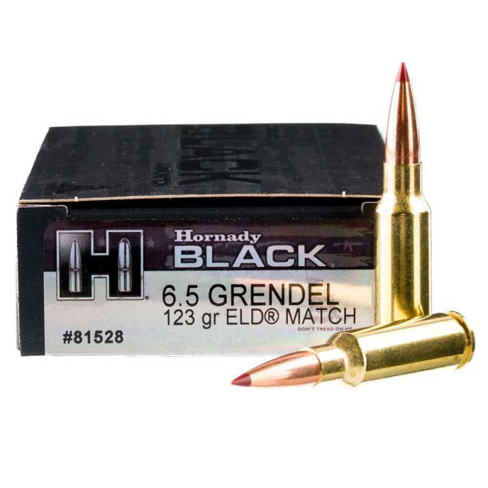 Hornady BLACK 6.5 Grendel Ammunition 20 Rounds ELD Match 123gr 10 boxes-img-0