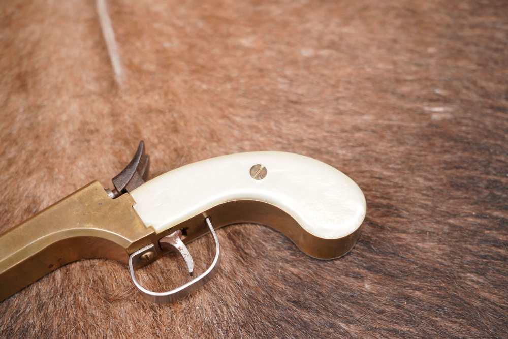 CMC Snake Eyes .36 Caliber 3” Brass Double Barrel Percussion Derringer-img-4