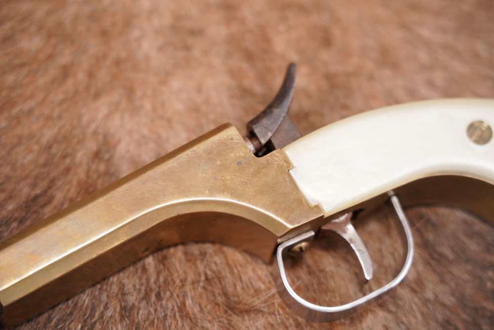 CMC Snake Eyes .36 Caliber 3” Brass Double Barrel Percussion Derringer-img-3