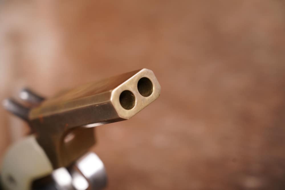 CMC Snake Eyes .36 Caliber 3” Brass Double Barrel Percussion Derringer-img-16