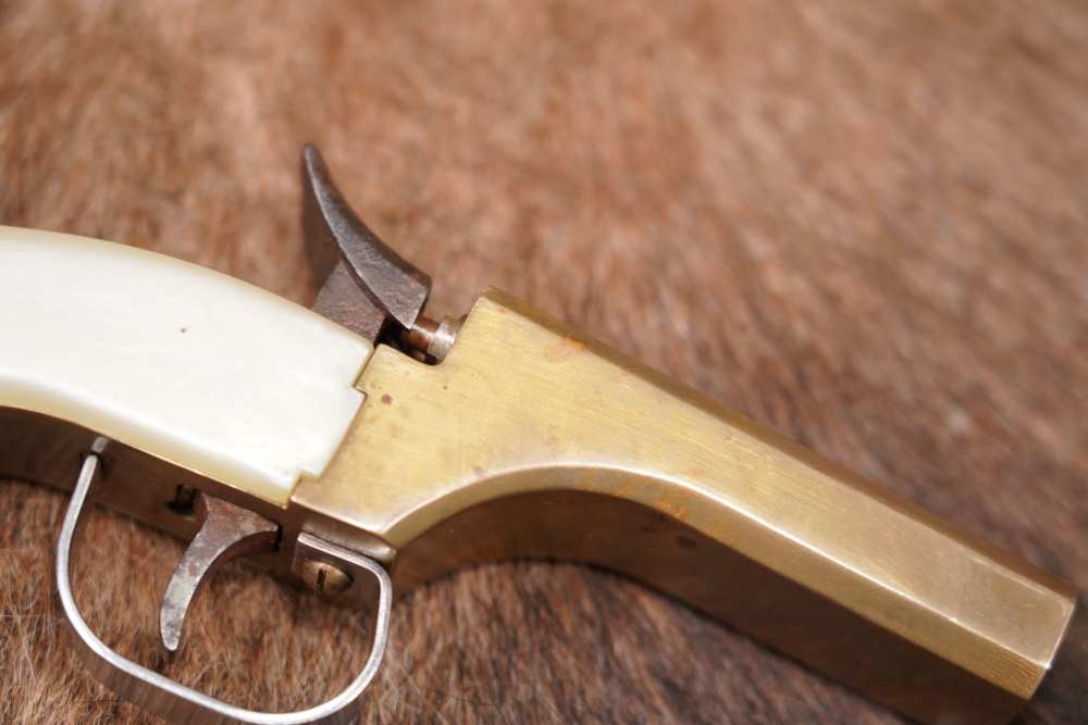 CMC Snake Eyes .36 Caliber 3” Brass Double Barrel Percussion Derringer-img-11