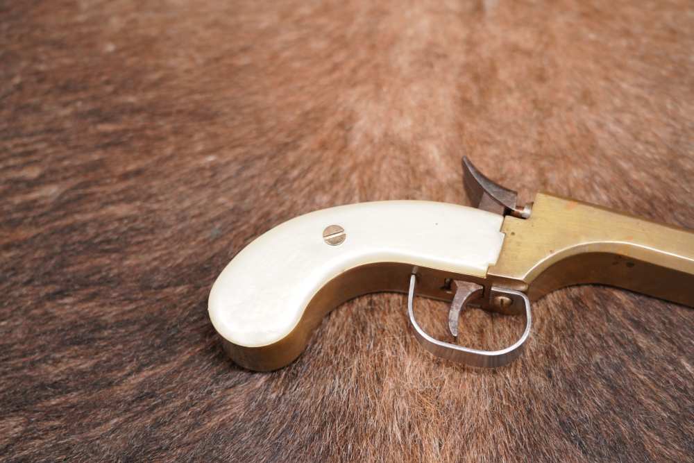 CMC Snake Eyes .36 Caliber 3” Brass Double Barrel Percussion Derringer-img-10