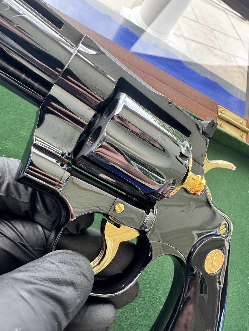 Mint 1968 Colt Python .357 Mag 4" VR Brite Blue Gold Accents C&R-img-6