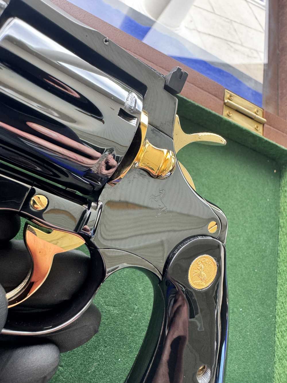Mint 1968 Colt Python .357 Mag 4" VR Brite Blue Gold Accents C&R-img-5
