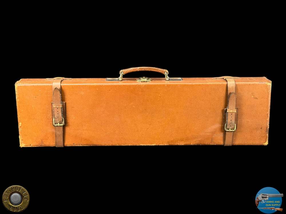 GUNMARK - BROWN LEATHER O/U OR SXS GUN CASE - PENNY START-img-1