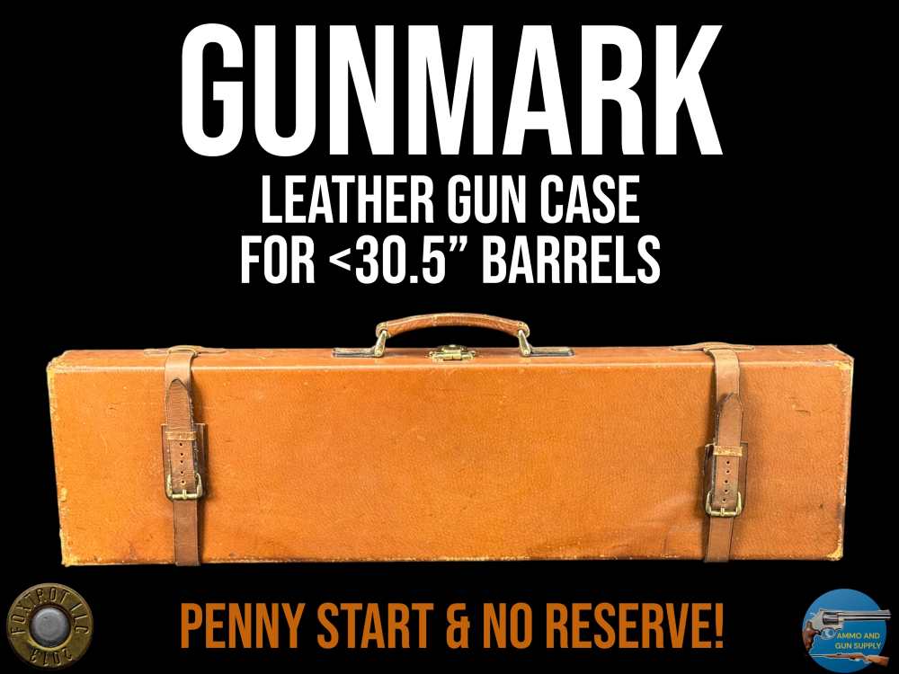 GUNMARK - BROWN LEATHER O/U OR SXS GUN CASE - PENNY START-img-0