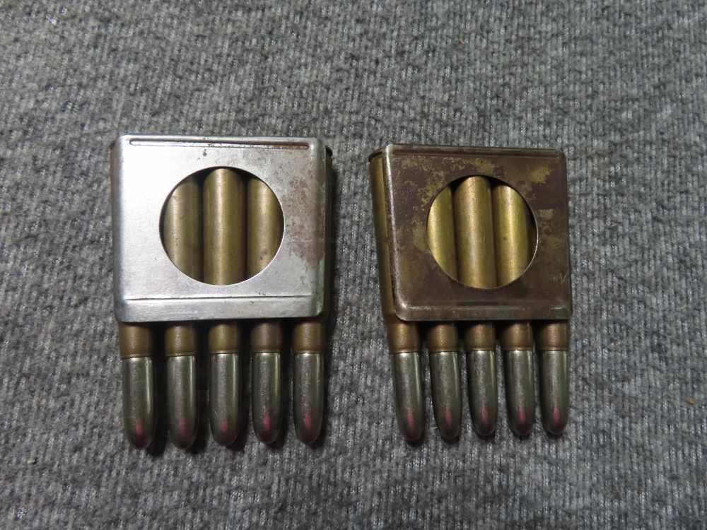 2 ORIGINAL FULL CLIPS OF GEW 88 GERMAN COMMISSION RIFLE 8mm MAUSER AMMO-img-9
