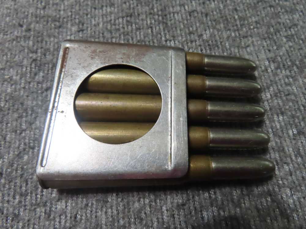2 ORIGINAL FULL CLIPS OF GEW 88 GERMAN COMMISSION RIFLE 8mm MAUSER AMMO-img-1