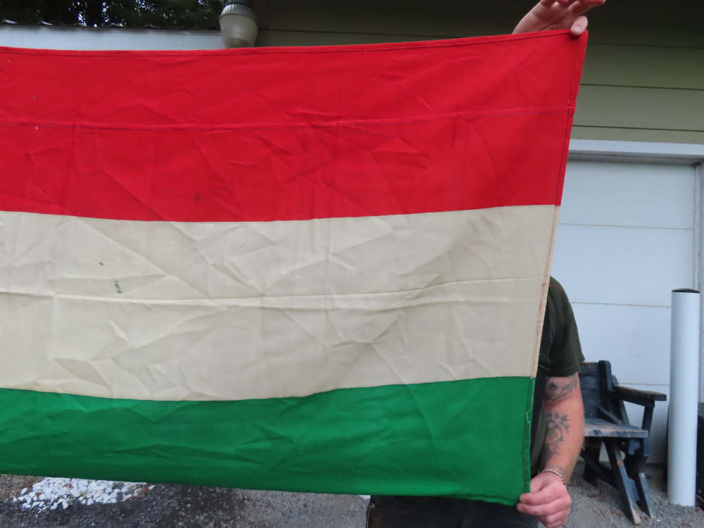 VINTAGE FLAG OF KUWAIT DATED 1978 ON THE HOIST END WITH OTHER WRITTING-img-2