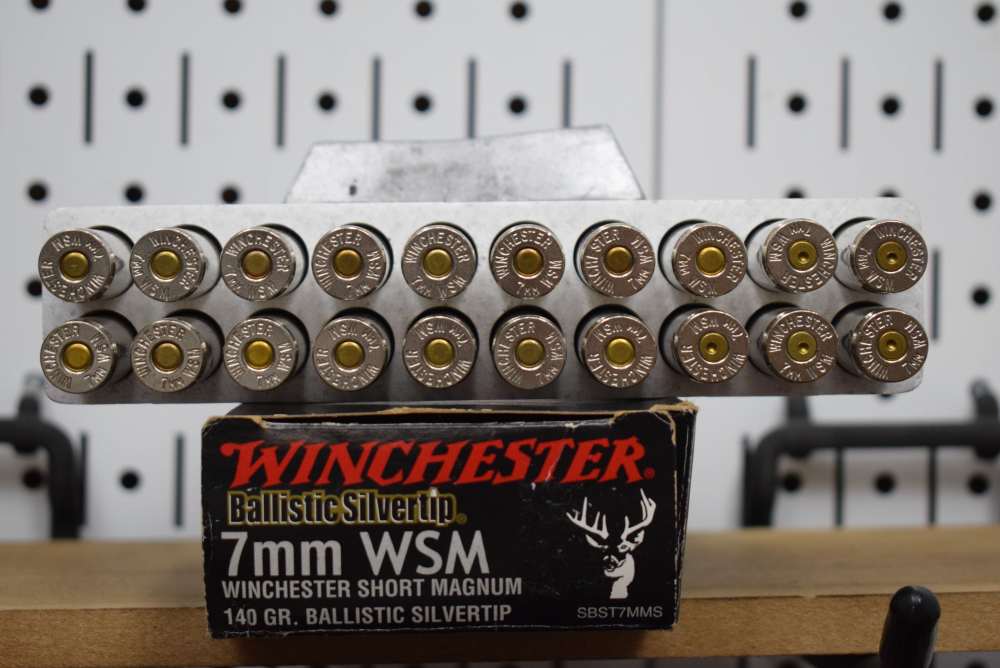 Lot of 7mm WSM Brass, Ammo, and Hornady Reloading Dies-img-8