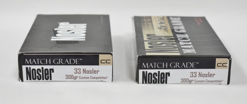 NOSLER 33 NOSLER 300GR CUSTOM COMPETITION  X2 20RD BOXES AMMO PENNY SALE-img-2
