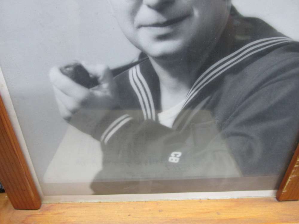 WWII 8x10 PORTRAIT OF US Navy CB W/ 1944 DATED JAPANESE SOUVENIER DOCUMENTS-img-2