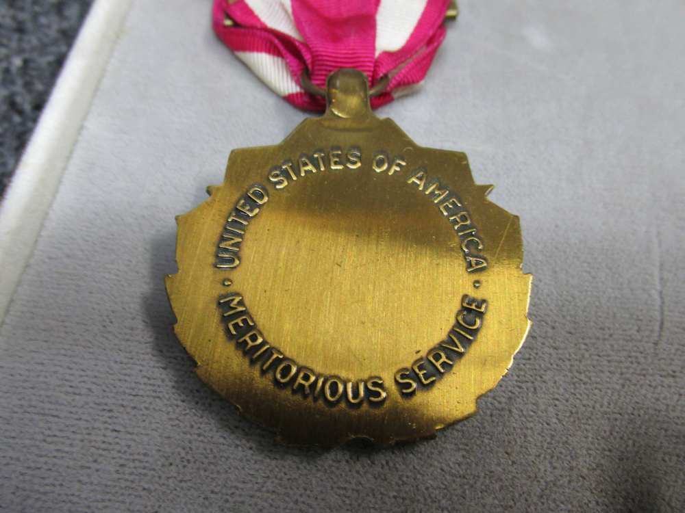 2-U.S. MERITORIOUS SERVICE MEDALS/RIBBONS/LAPEL PINS IN CASES-NICE LOOKING-img-6