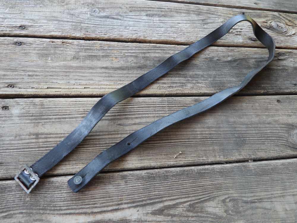 Original Finnish Mosin Nagant Green Leather Sling SA Marked-img-0