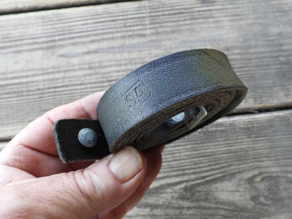Original Finnish Mosin Nagant Green Leather Sling SA Marked-img-5