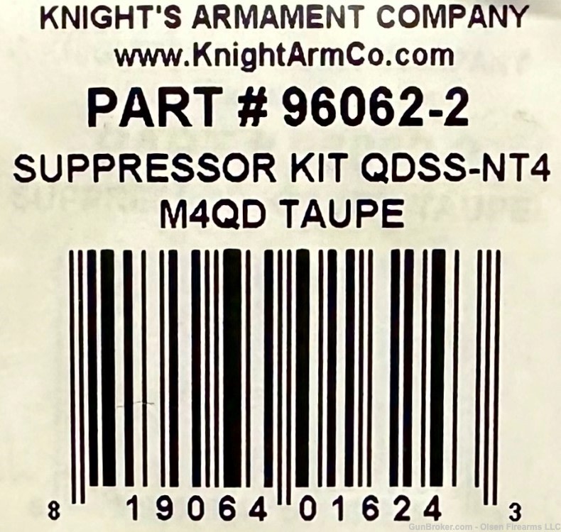 Knights Armament NT4 TAUPE Suppressor Kit M4QD 96062-2 QDSS KAC 96062 FDE-img-9